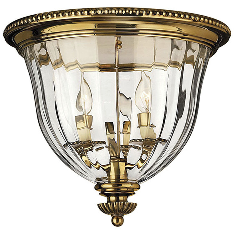 Cambridge 3 Light 14.5 inch Burnished Brass Indoor Flush Mount Ceiling Light