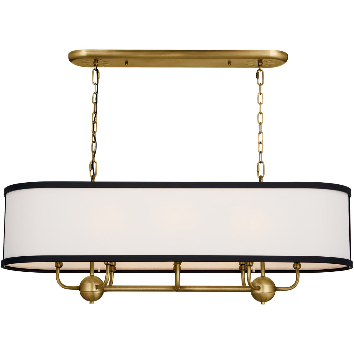 Homestead Heddle 8 Light 13 inch Natural Brass Chandelier Linear Ceiling Light