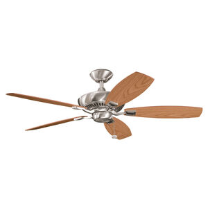 Canfield 52 inch Brushed Stainless Steel with Medium Oak Blades Ceiling Fan
