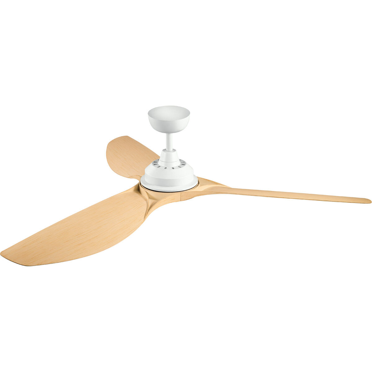 Imari 65 inch Matte White with Light Oak Blades Ceiling Fan