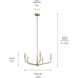 Madden 5 Light Champagne Bronze Chandelier Ceiling Light, 1 Tier Small