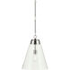 Marsailli 1 Light Polished Nickel Pendant Ceiling Light in Clear, Large