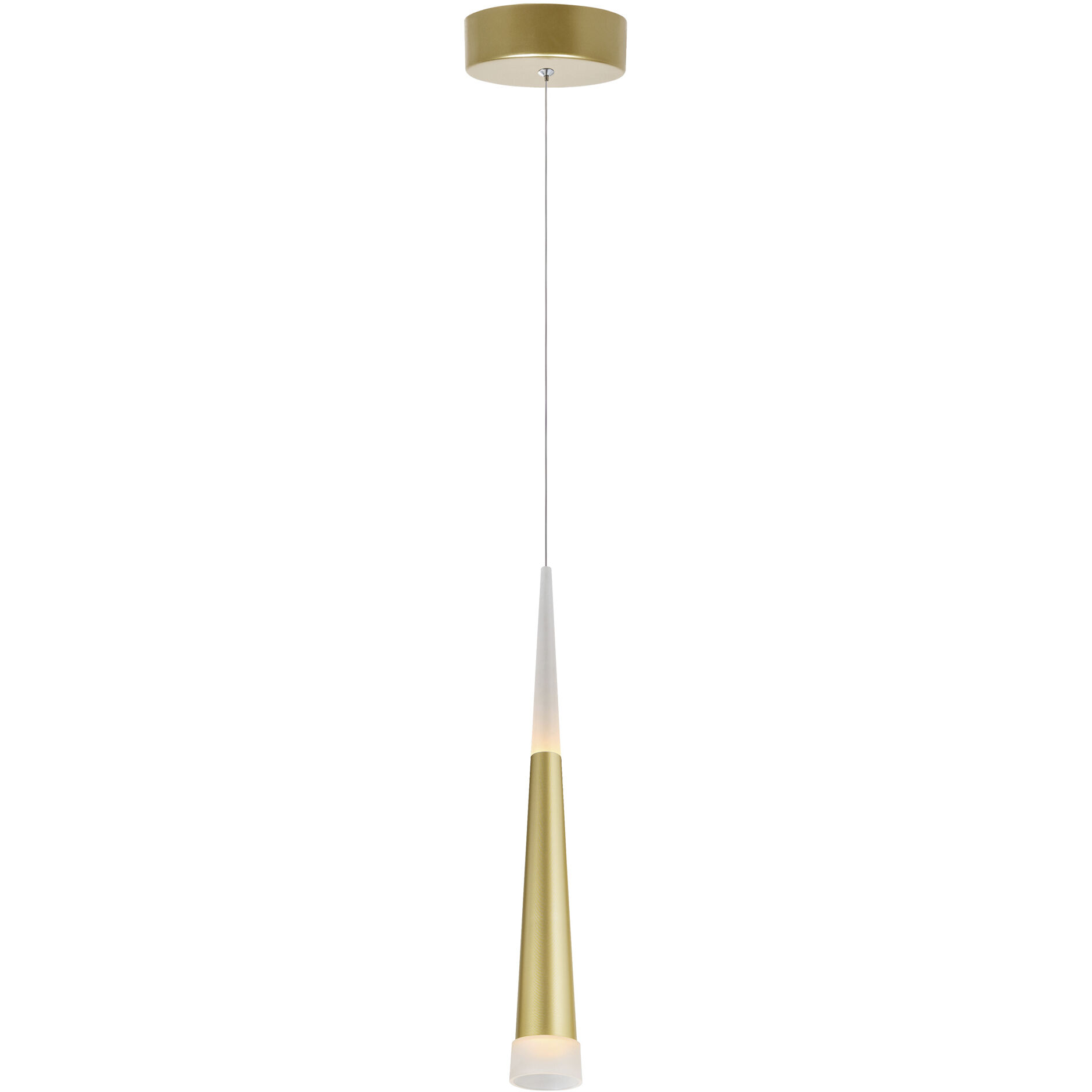 Andes LED 2 inch Satin Gold Down Mini Pendant Ceiling Light