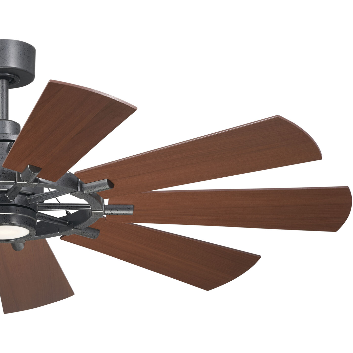 Gentry 60 inch Anvil Iron with Distressed Antique Gray/Walnut Blades Ceiling Fan
