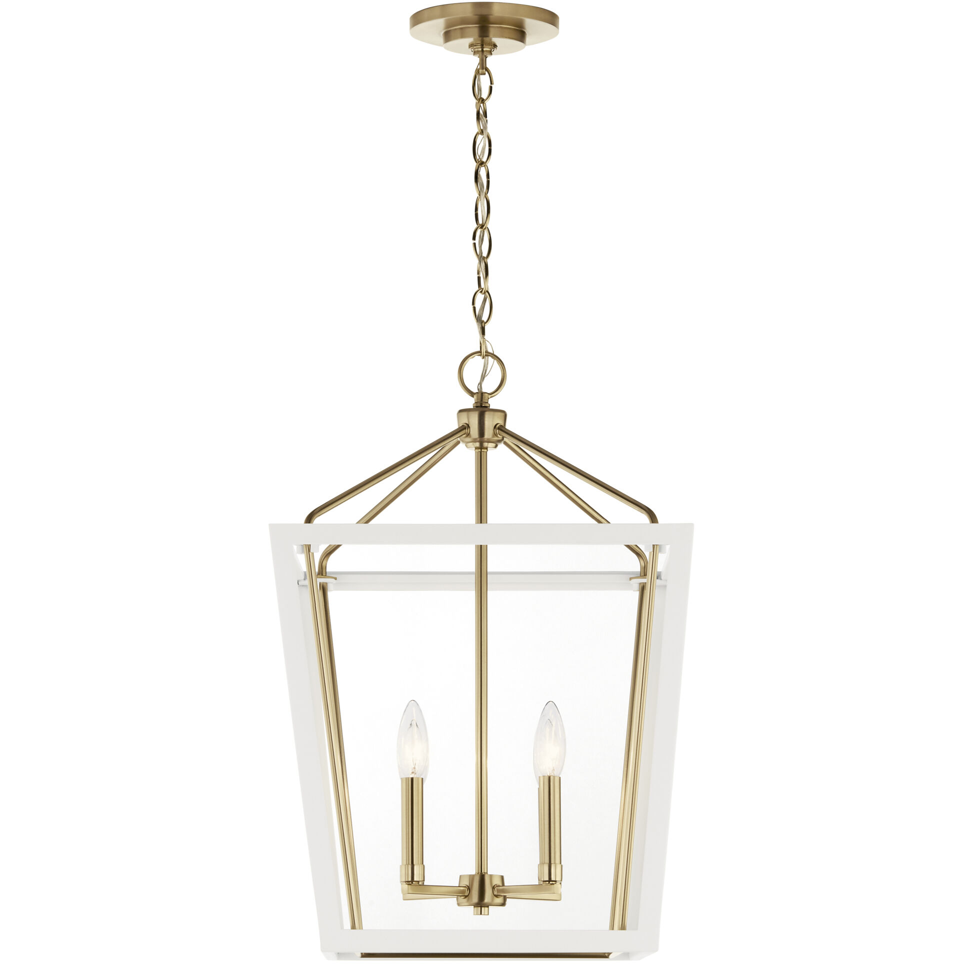 Delvin 4 Light 16 inch Champagne Bronze with White Foyer Pendant Ceiling Light