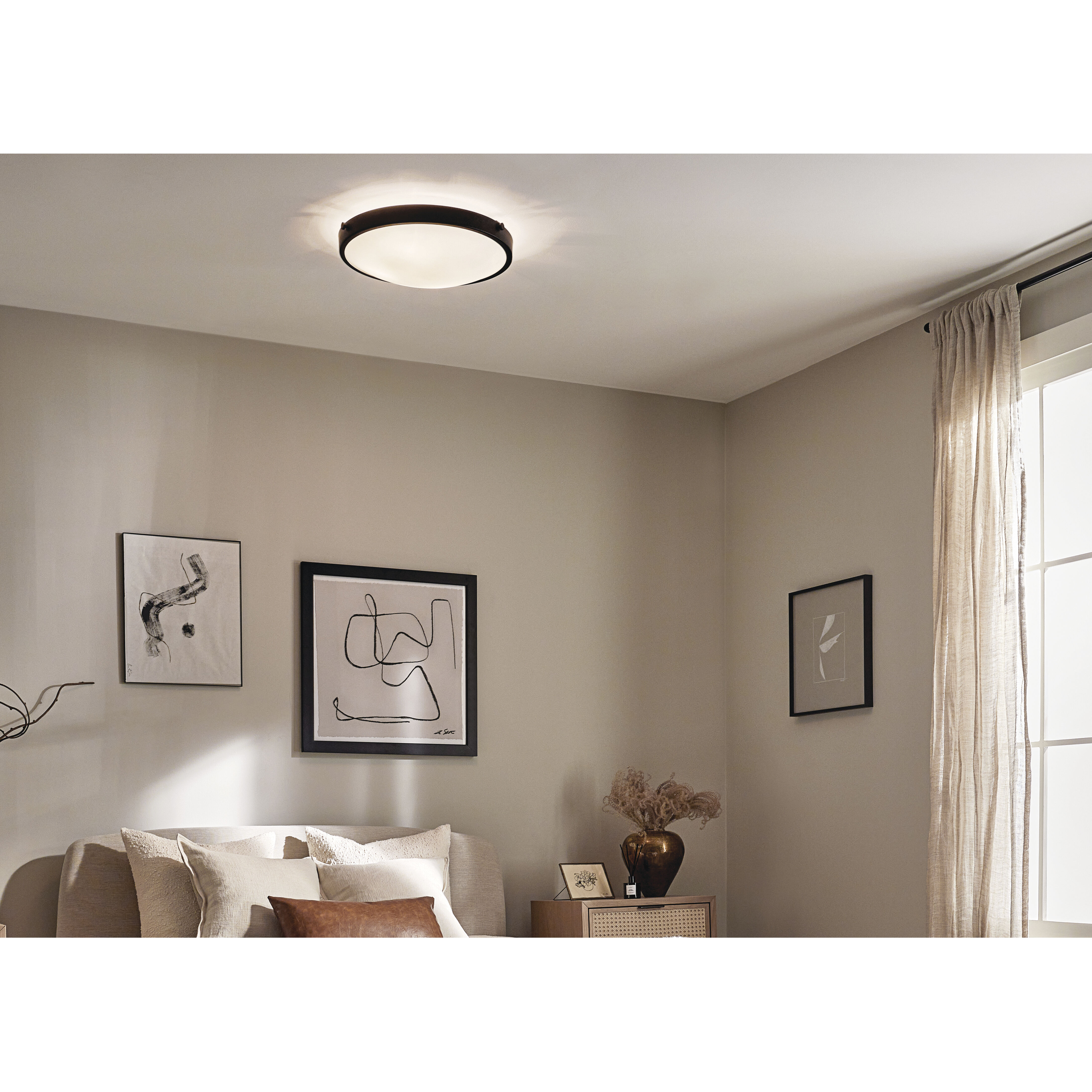 Lytham 3 Light 17.25 inch Black Flush Mount Ceiling Light