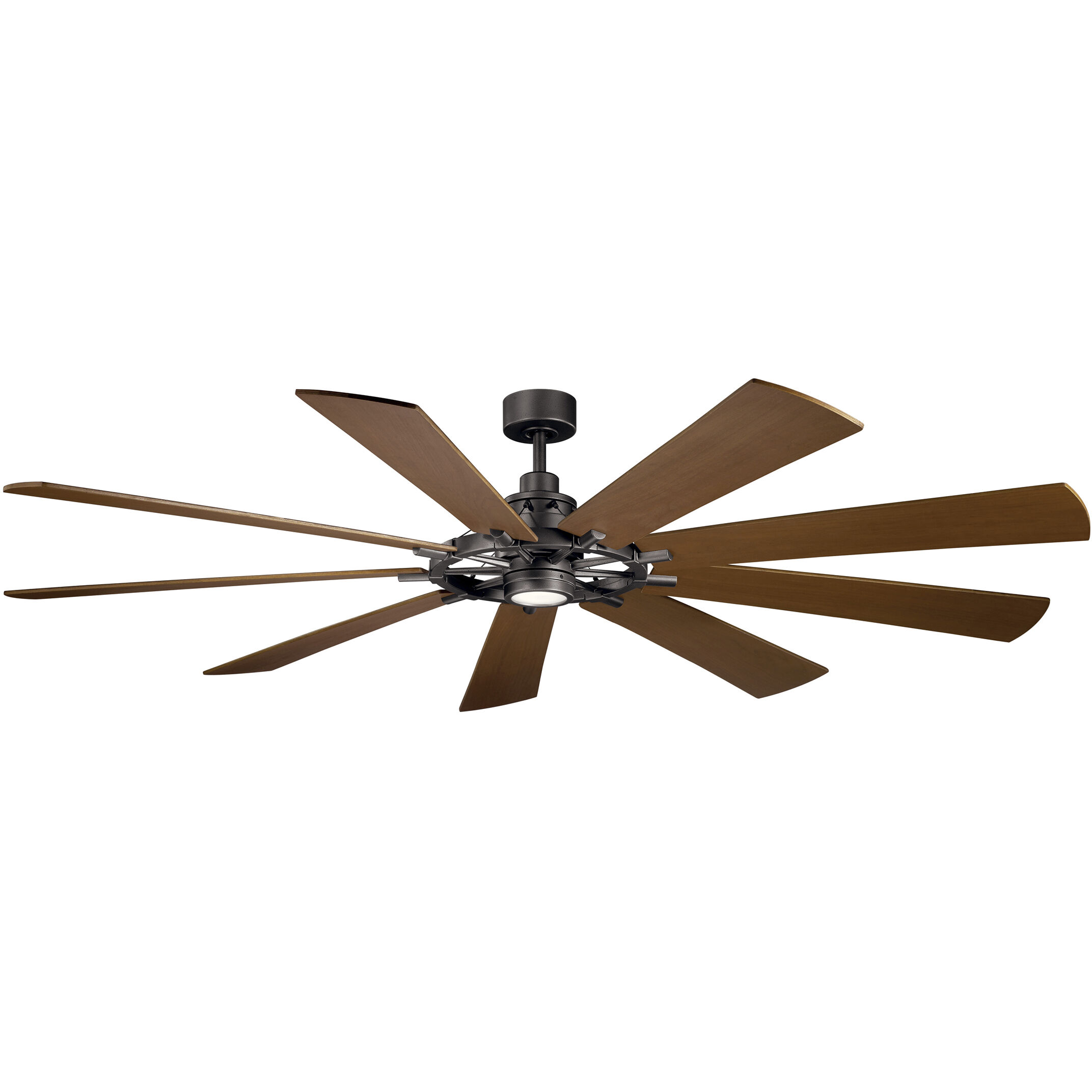 Gentry Xl 85 inch Anvil Iron with Dist Antiq Gray Blades Ceiling Fan in Etched Cased Opal