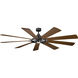 Gentry Xl 85 inch Anvil Iron with Dist Antiq Gray Blades Ceiling Fan in Etched Cased Opal
