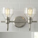 Avery 2 Light 15 inch Brushed Nickel Wall Mt Bath 2 Arm Wall Light
