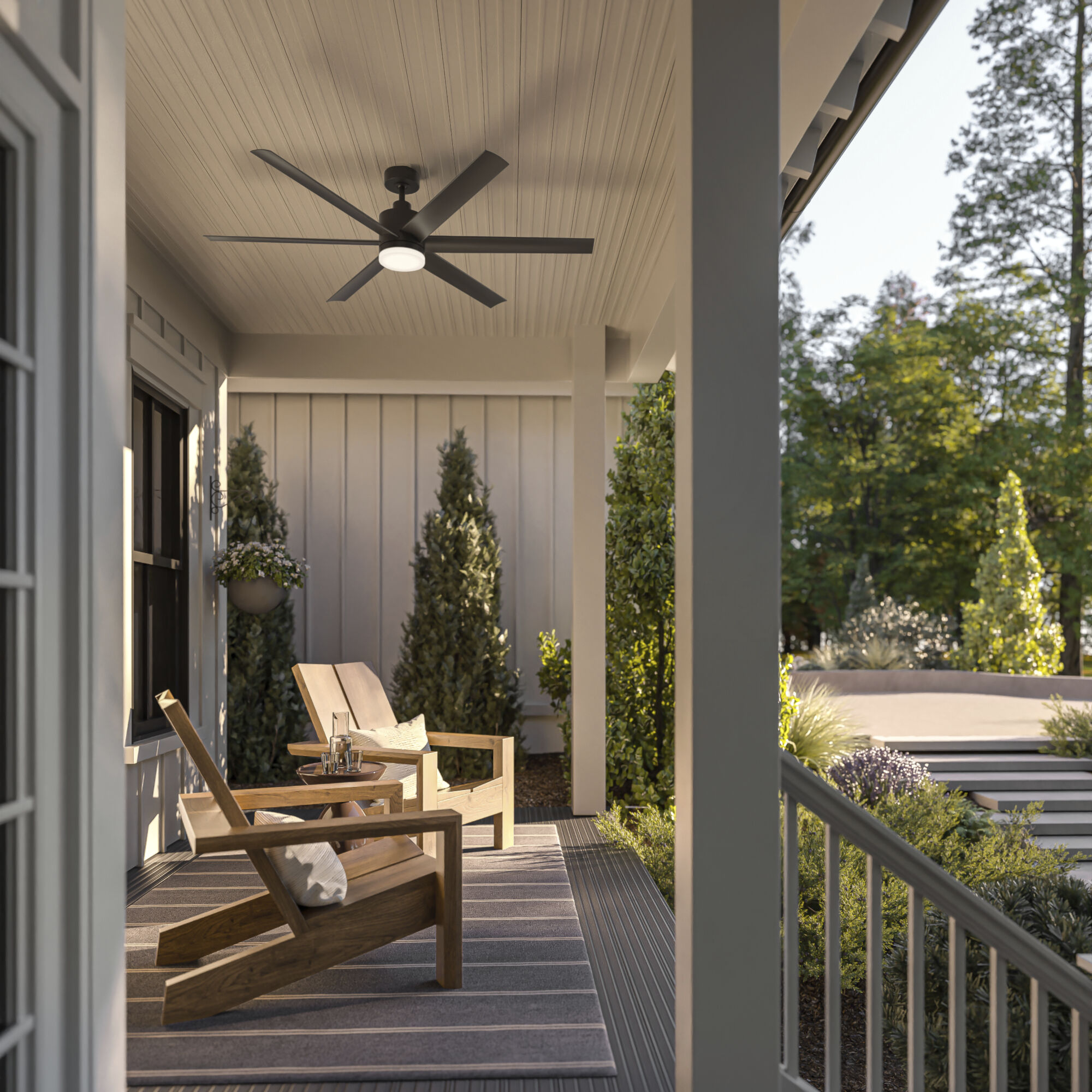 Loa 65 inch Satin Black Ceiling Fan