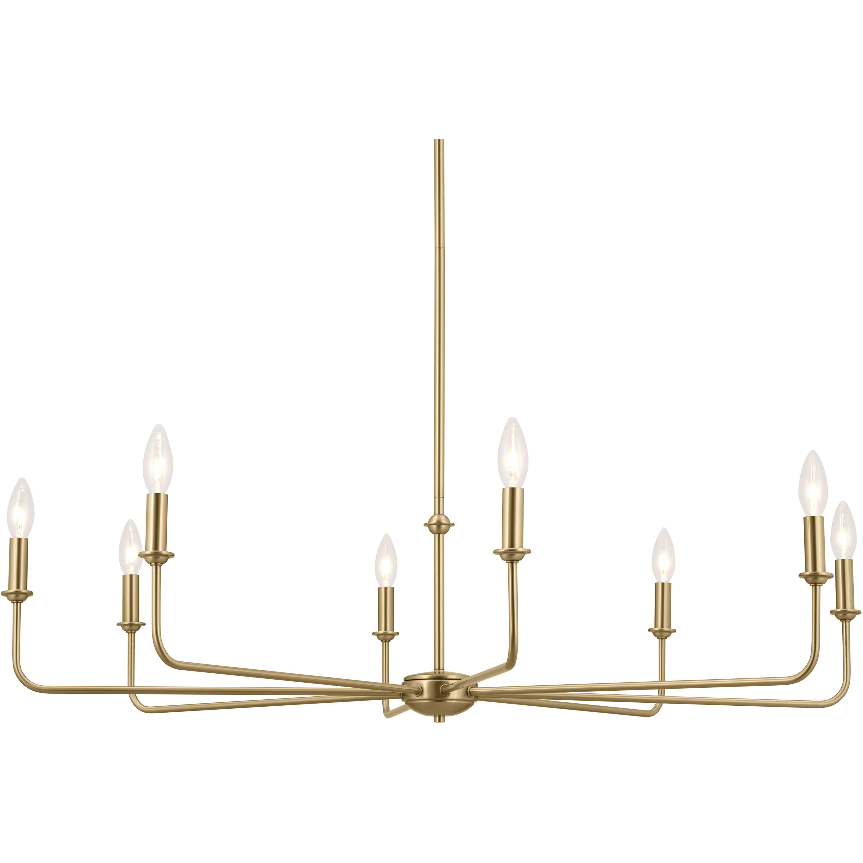 Pallas 8 Light 42.75 inch Brushed Natural Brass Chandelier Ceiling Light