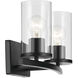 Crosby 2 Light 15.25 inch Black Bath Light Wall Light