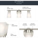 Stamos 3 Light 22 inch Brushed Nickel Bath Vanity Light Wall Light, 3 Arm