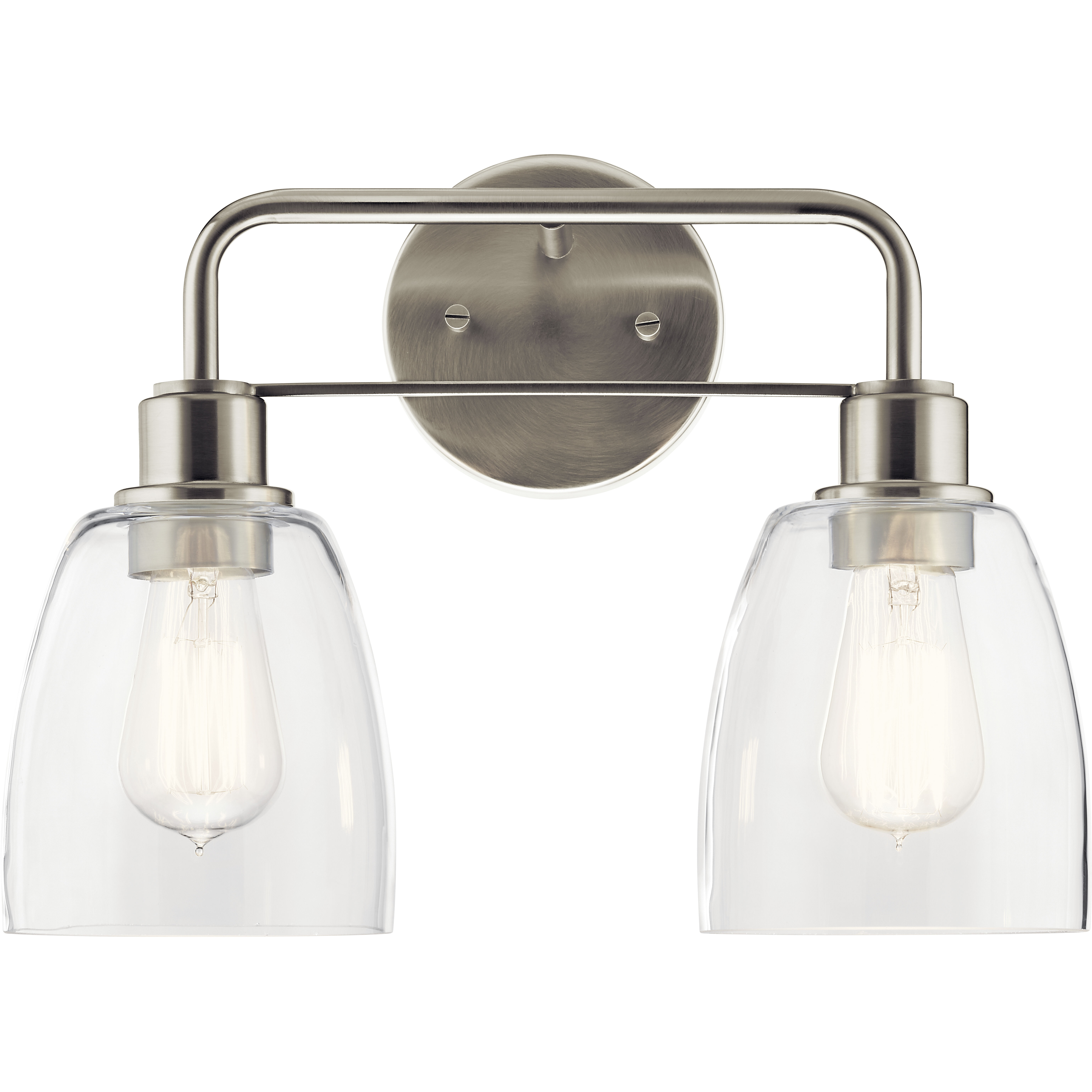 Meller 2 Light 15.25 inch Nickel Textured Bath Vanity Light Wall Light