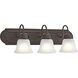 Independence 3 Light 24 inch Tannery Bronze Wall Mt Bath 3 Arm Wall Light