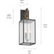 Lahden 3 Light 26 inch Weathered Zinc Outdoor Wall Sconce, Large