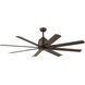 Breda 65 inch Satin Natural Bronze Ceiling Fan