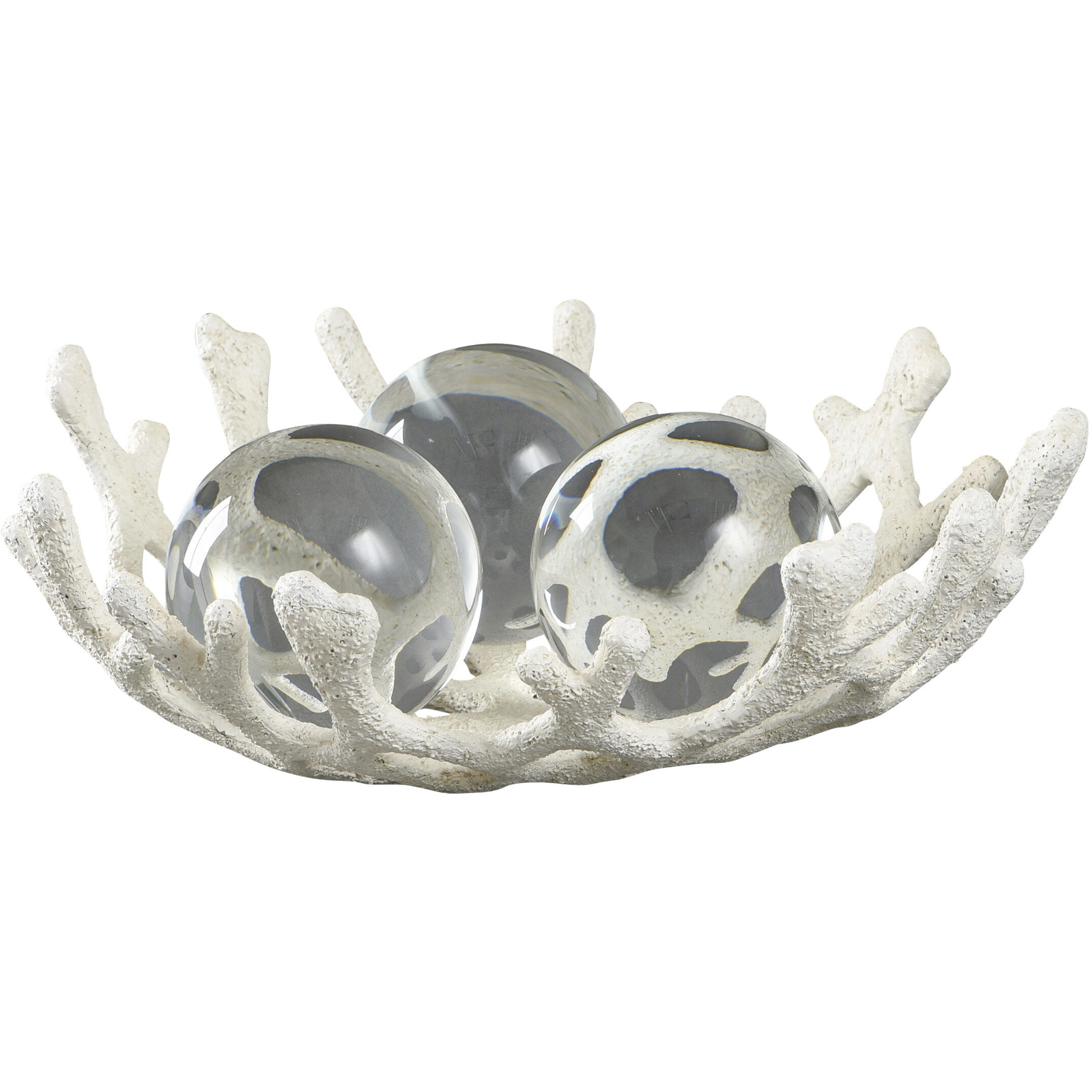 Cameron White and Clear Tabletop Décor