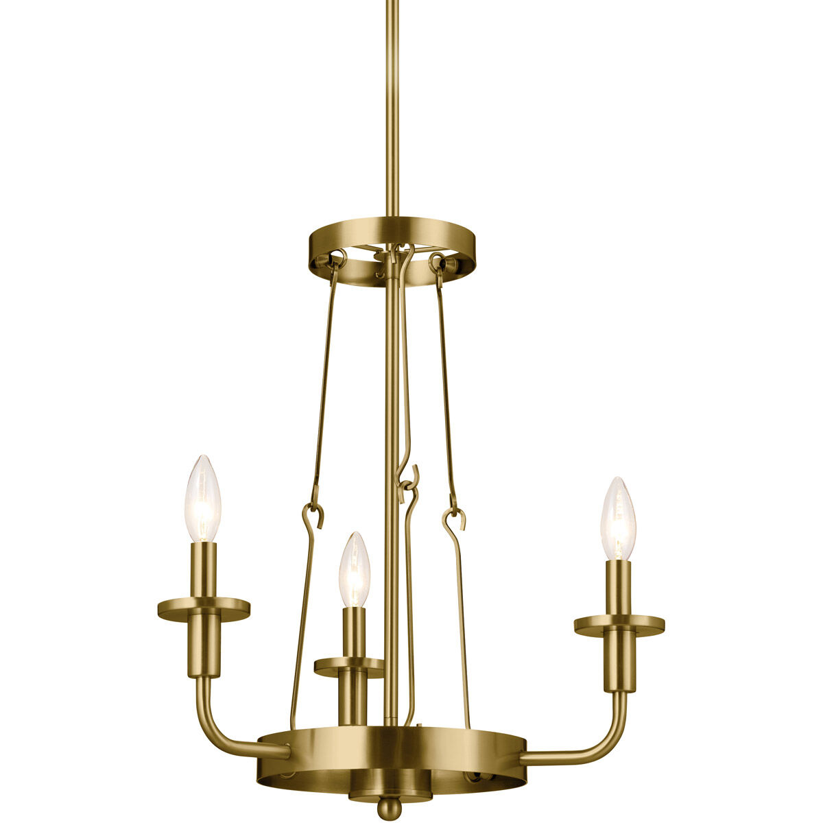 Homestead Vetivene 3 Light 20 inch Natural Brass Mini Chandelier Ceiling Light, Vetivene