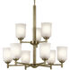 Shailene 9 Light Natural Brass Chandelier Ceiling Light, 2 Tier