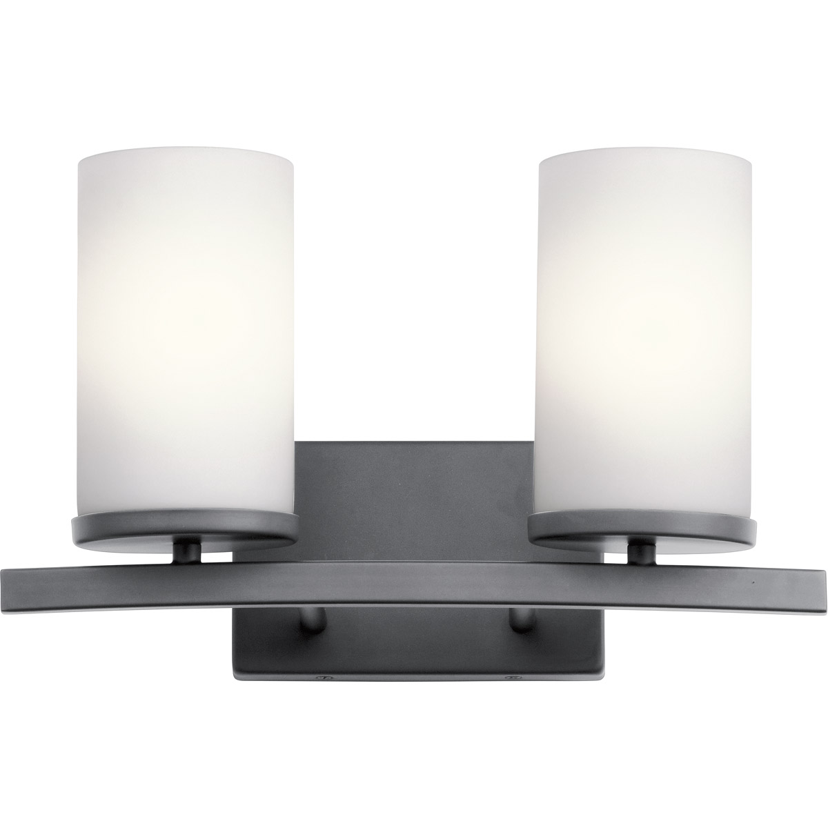 Crosby 2 Light 15 inch Black Wall Mt Bath 2 Arm Wall Light