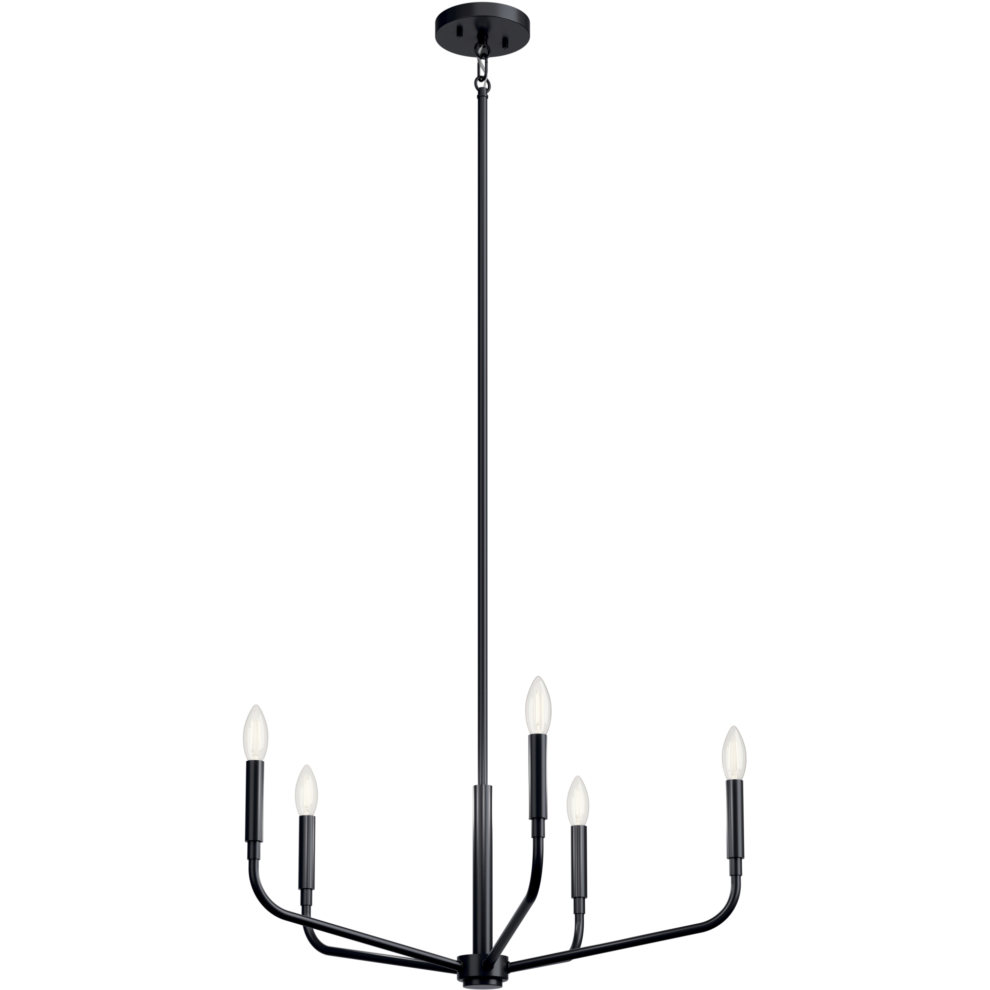 Kichler 52717BK Madden 5 Light Black Chandelier Ceiling Light 1 Tier Small