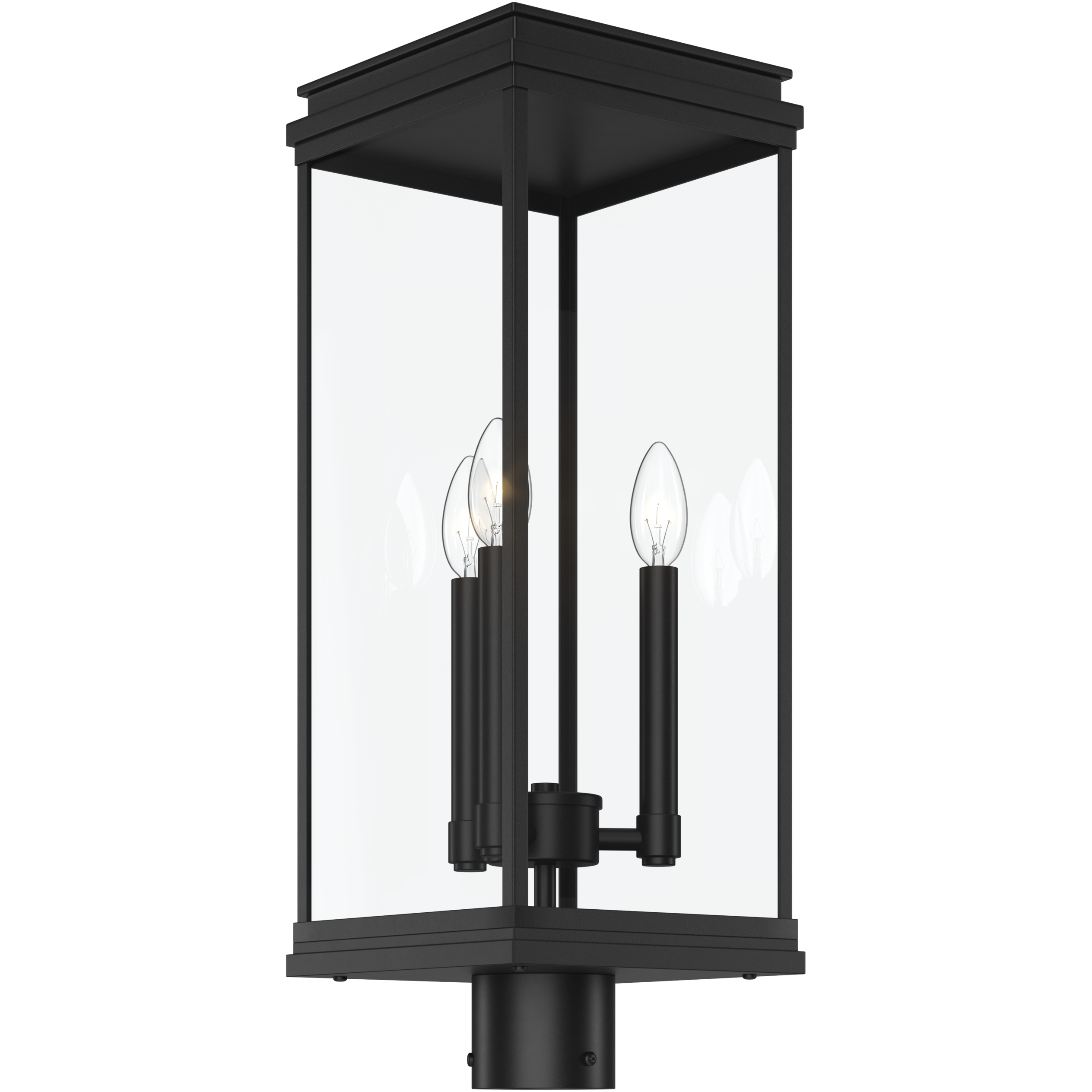 Lundon 3 Light 22.75 inch Black Outdoor Post Lantern