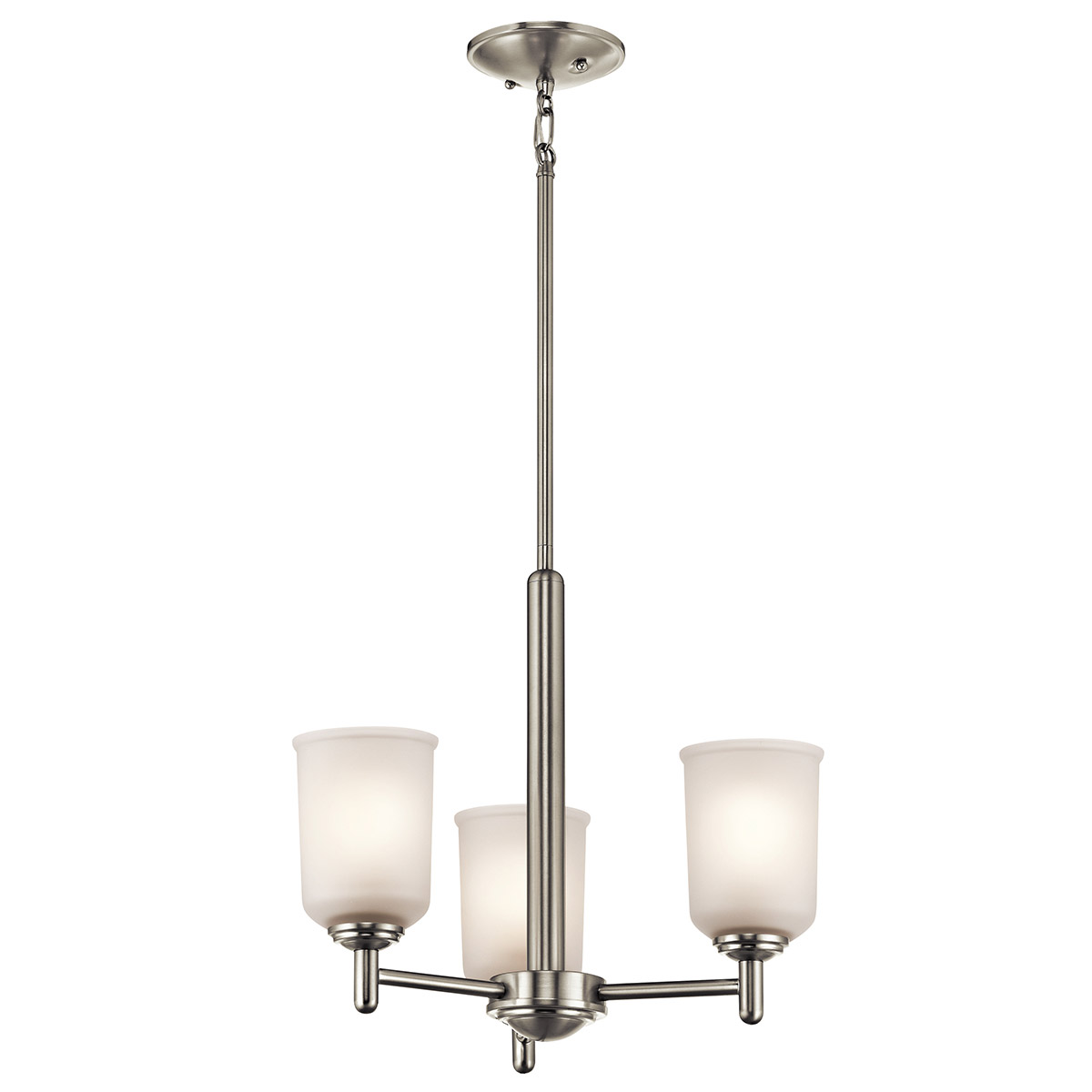 Shailene 3 Light 17.5 inch Brushed Nickel Mini Chandelier Ceiling Light in Satin Etched Glass