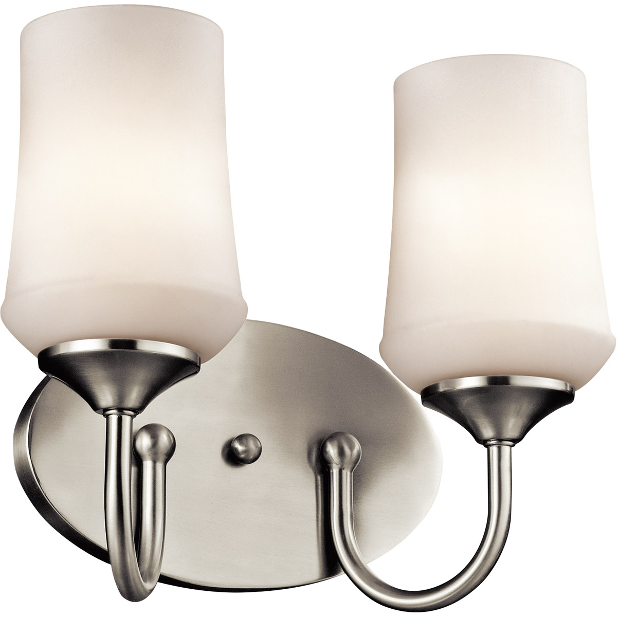 Aubrey LED 13 inch Brushed Nickel Wall Mt Bath 2 Arm Wall Light
