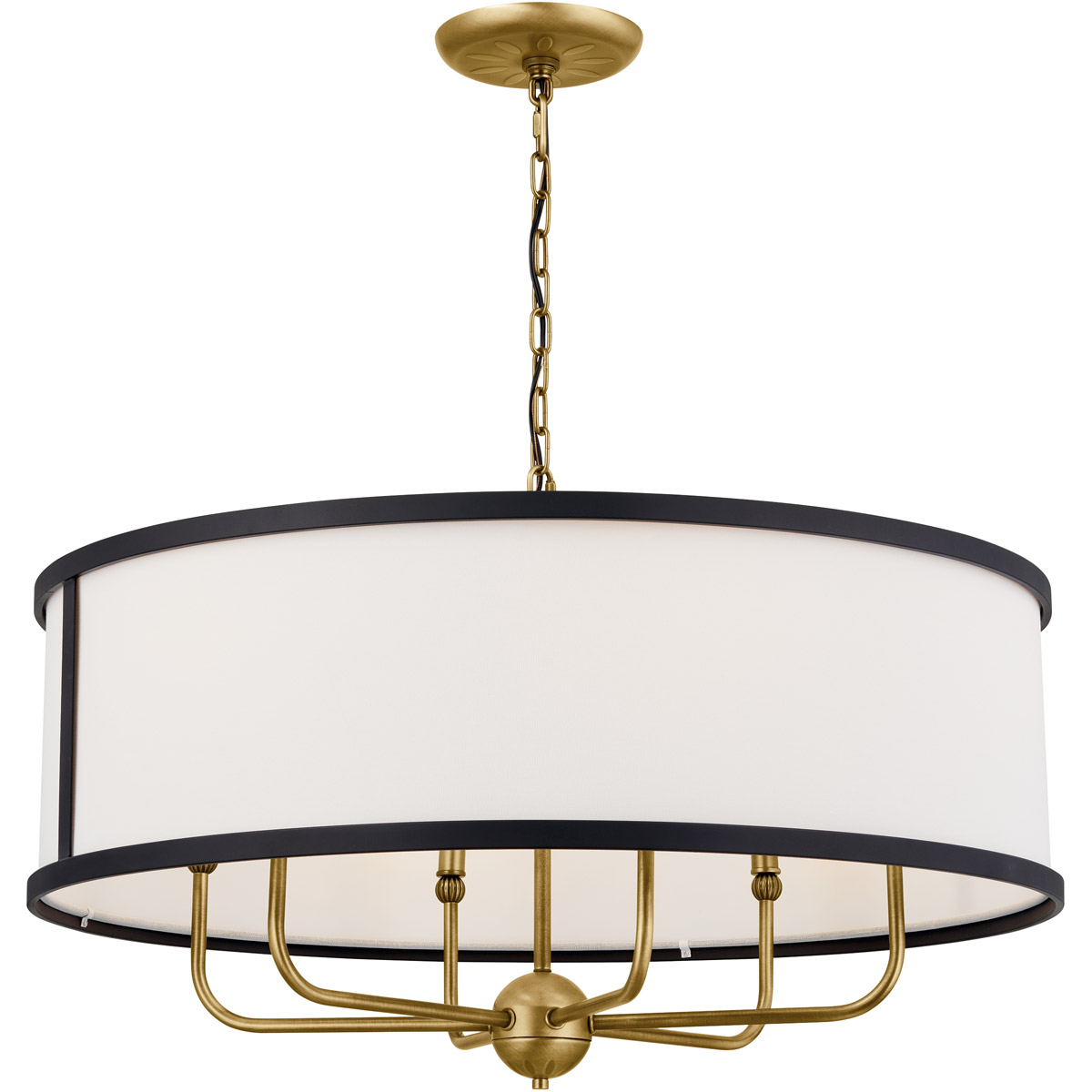 Homestead Heddle 6 Light 30.5 inch Natural Brass Chandelier Ceiling Light