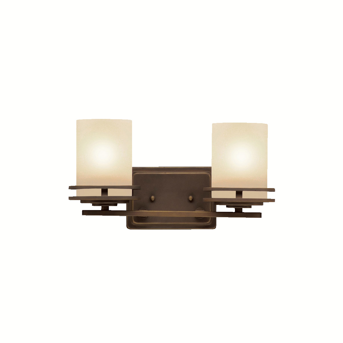 Hendrik 2 Light 15 inch Olde Bronze Wall Mt Bath 2 Arm Wall Light in Light Umber