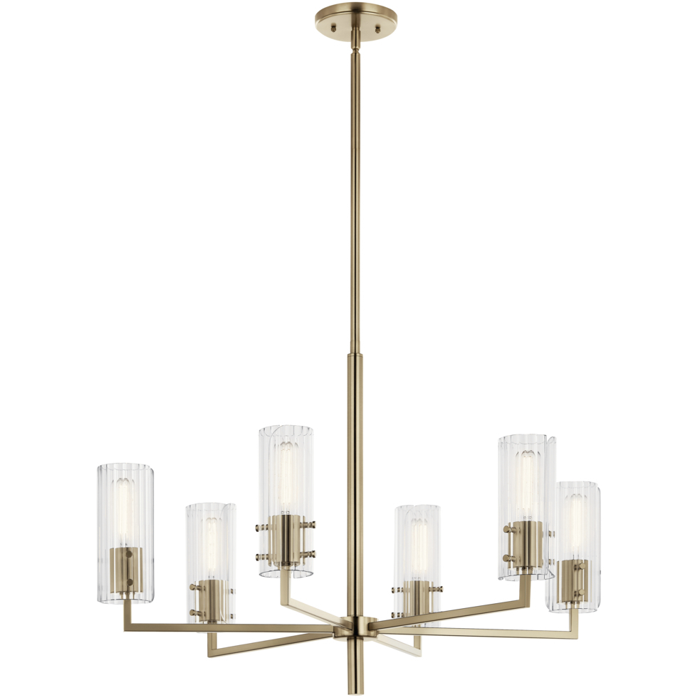 Velestino 6 Light Champagne Bronze Chandelier Ceiling Light