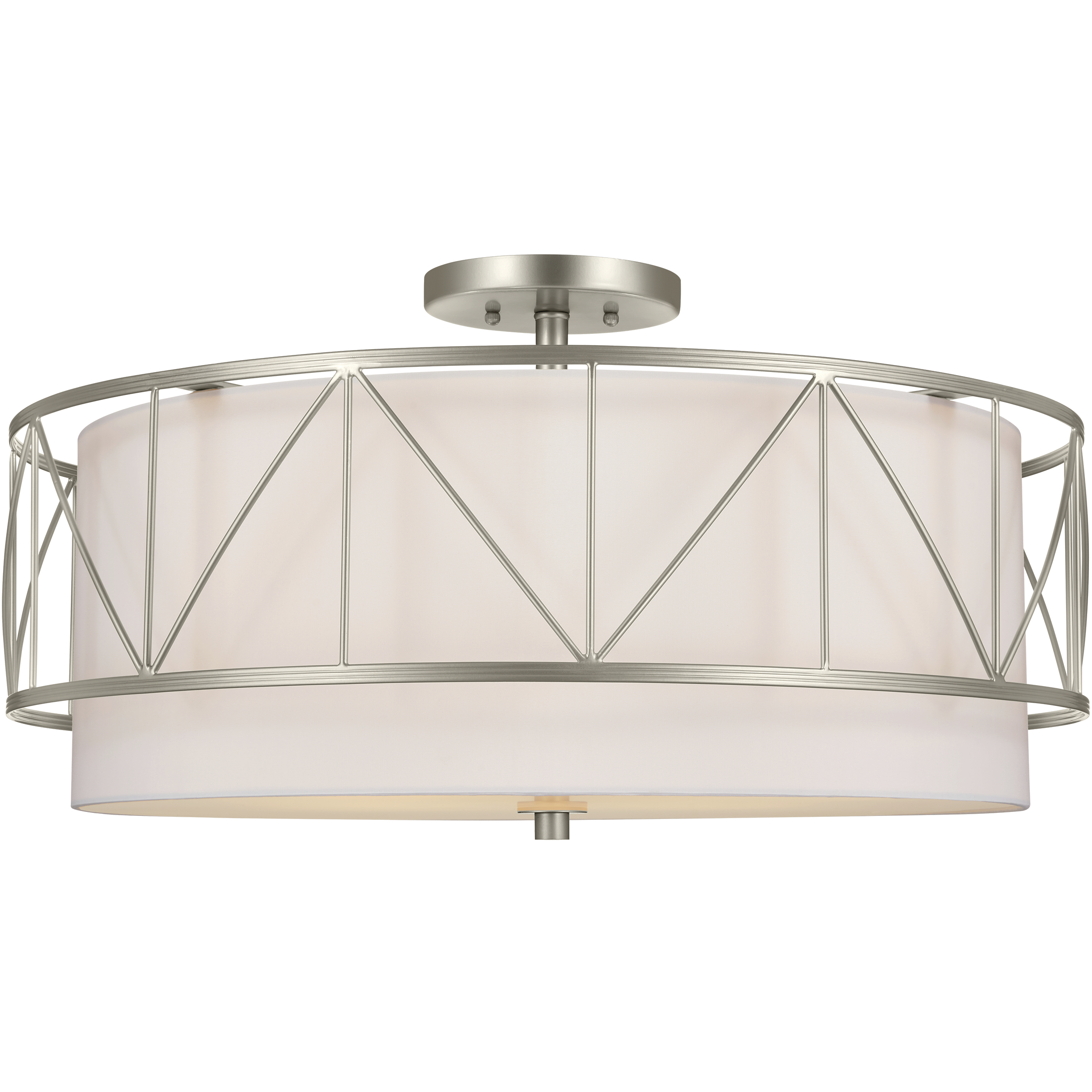 Birkleigh 4 Light 24 inch Satin Nickel Flush Mount Ceiling Light