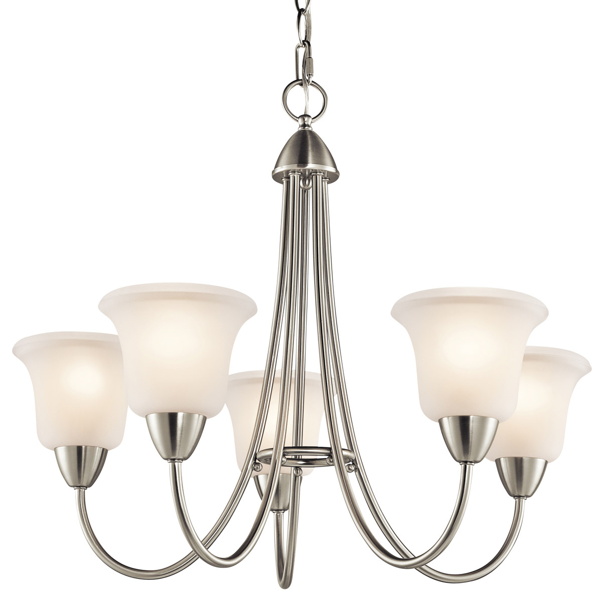 Nicholson 5 Light 25 inch Brushed Nickel Chandelier 1 Tier Medium Ceiling Light, 1 Tier Medium