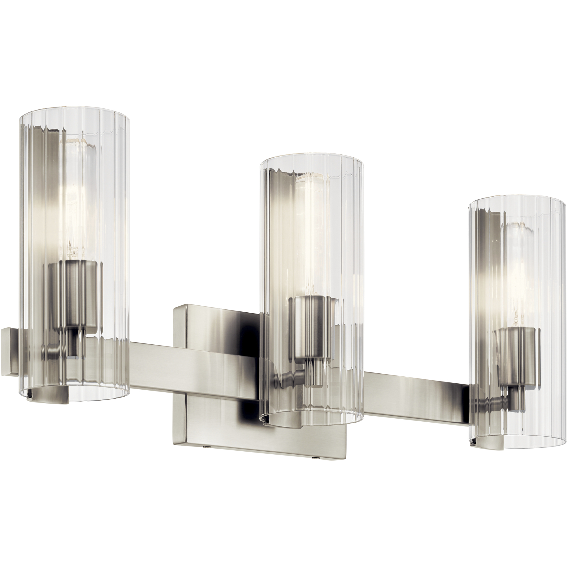 Jemsa 3 Light 22.75 inch Brushed Nickel Bath Bracket Wall Light, 3 Arm