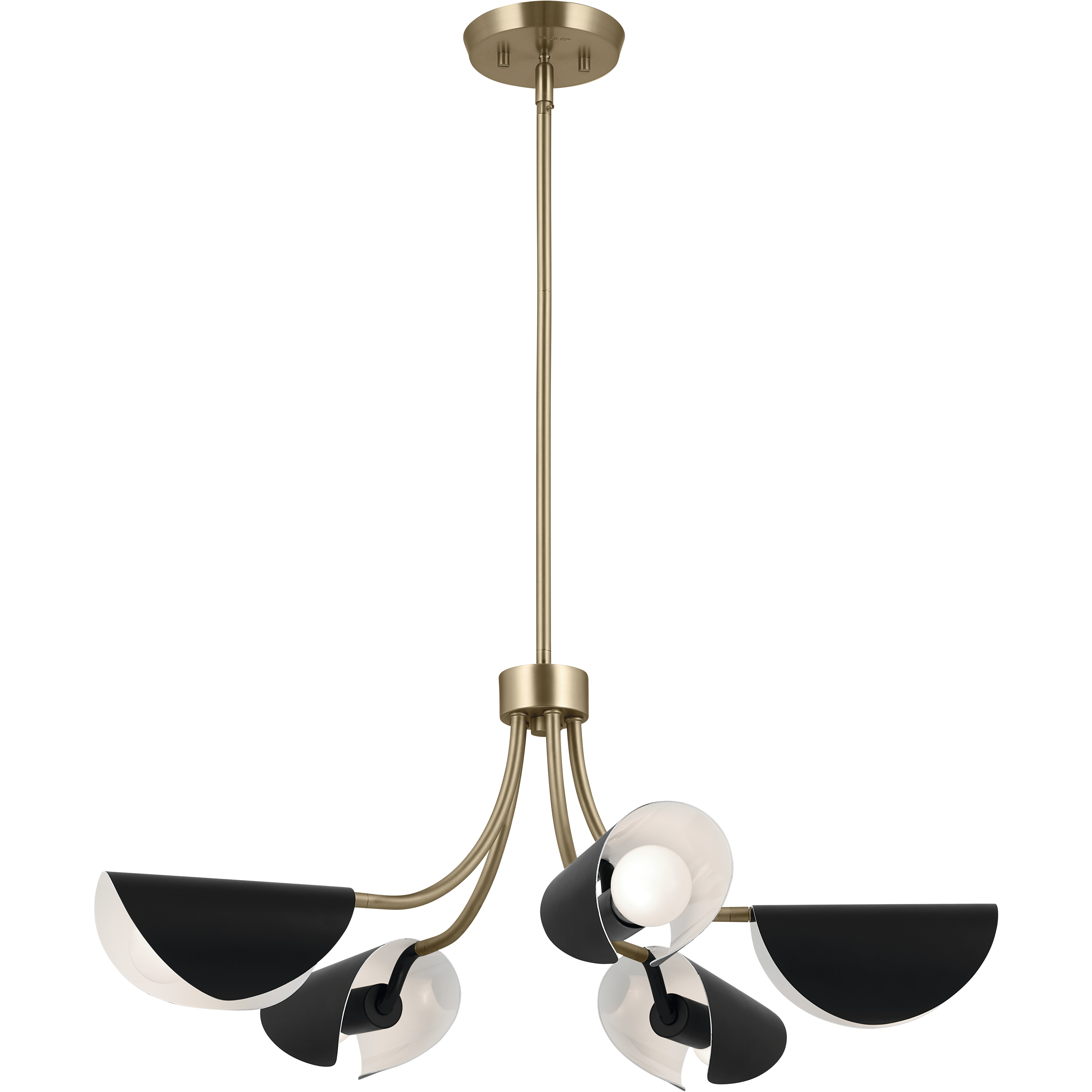Arcus LED 29.25 inch Champagne Bronze with Black Convertible Chandelier Ceiling Light
