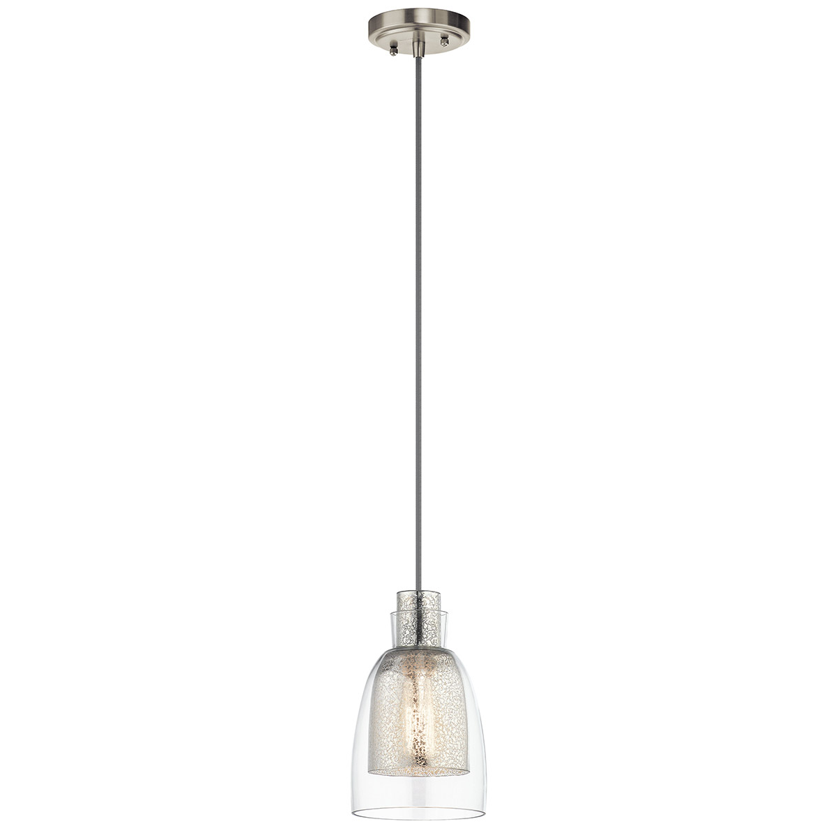 Evie 1 Light 6 inch Brushed Nickel Mini Pendant Ceiling Light