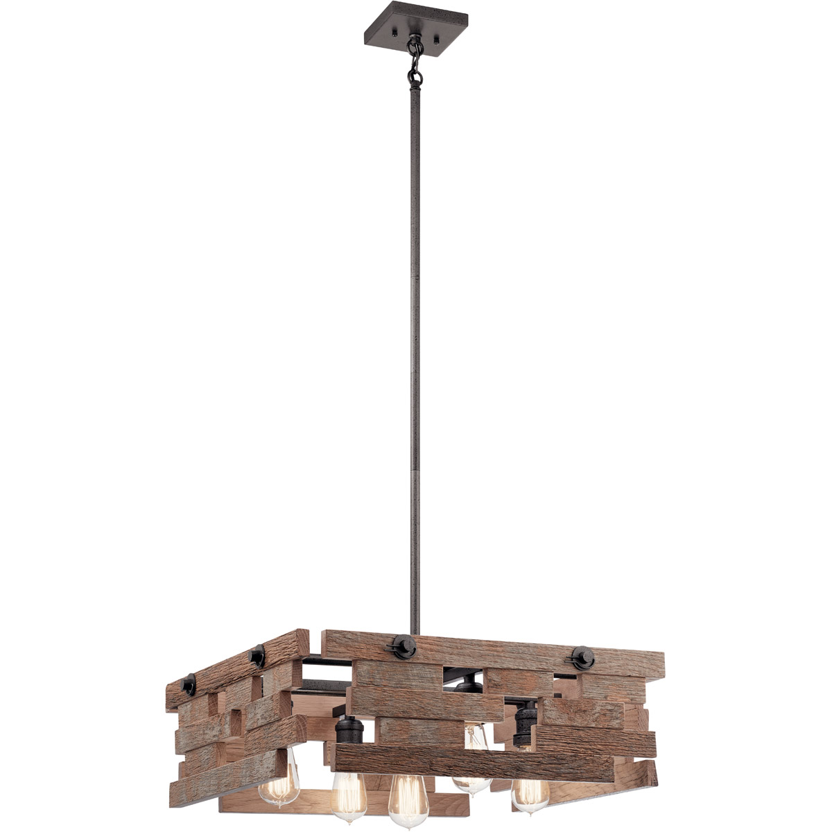 Cuyahoga Mill 5 Light 23.5 inch Anvil Iron Pendant Ceiling Light
