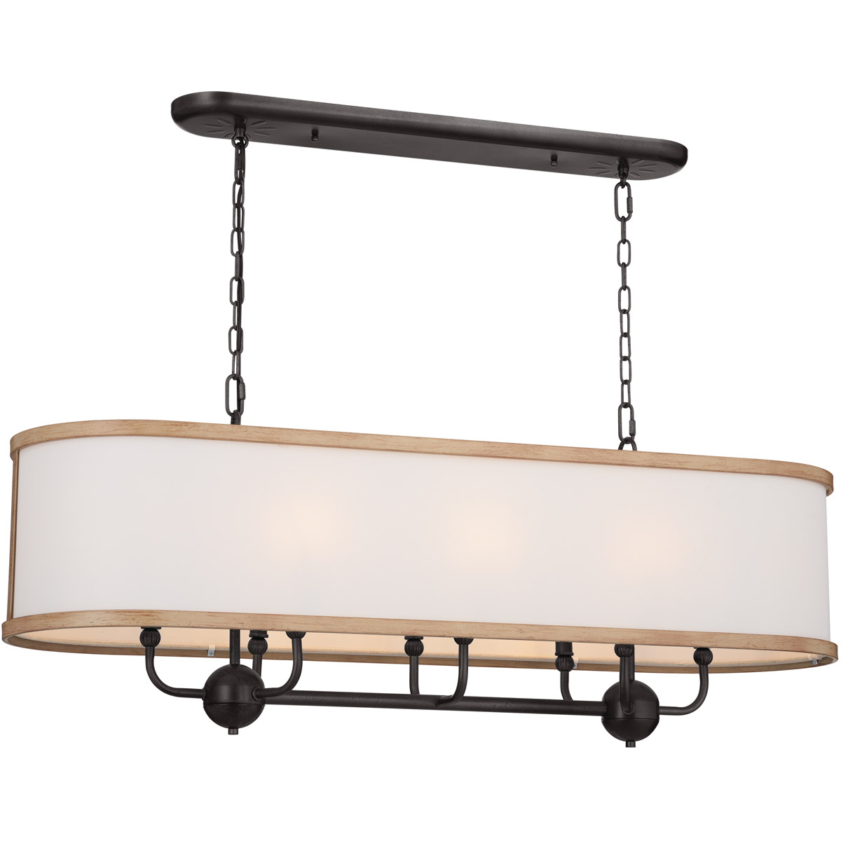 Homestead Heddle 8 Light 13 inch Anvil Iron Chandelier Linear Ceiling Light