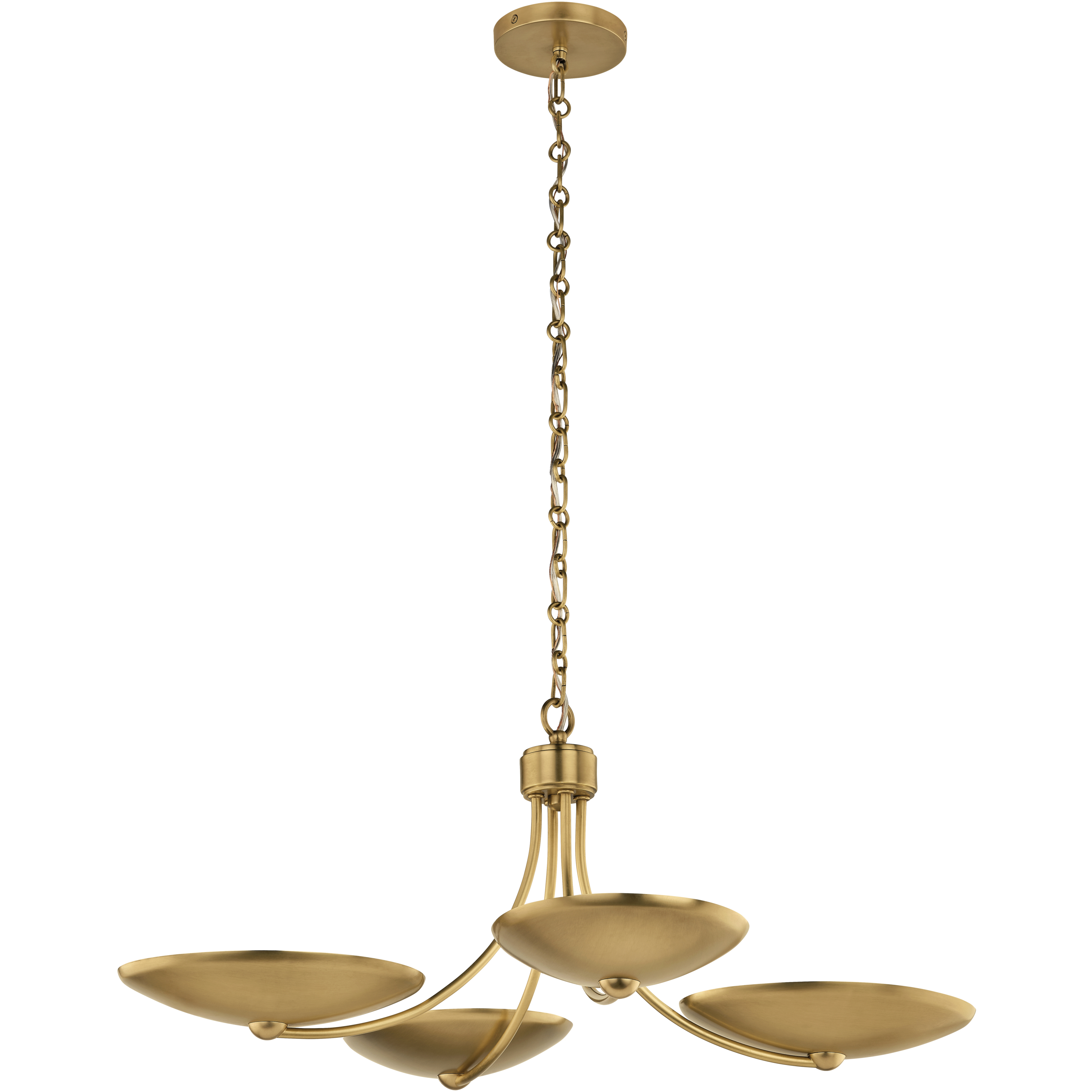 Palmela 4 Light Lacquered Brass Convertible Chandelier Ceiling Light
