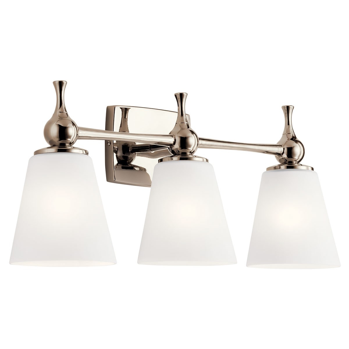 Cosabella 3 Light 9 inch Polished Nickel Wall Mount Bath Light Wall Light, 3 Arm