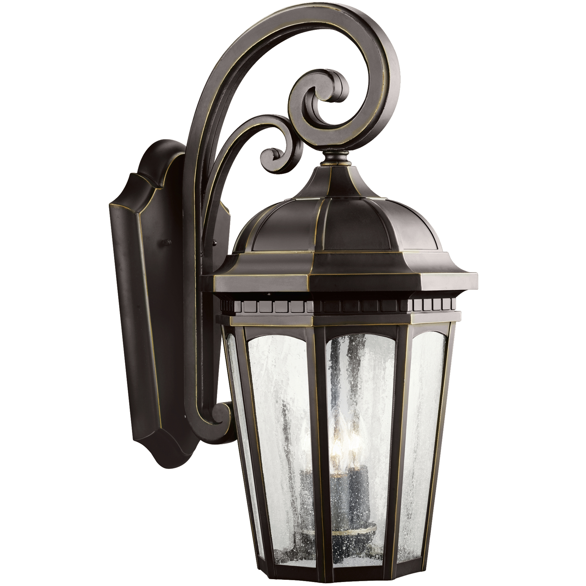 Courtyard 3 Light 22 inch Rubbed Bronze Outdoor Wall, X-Large