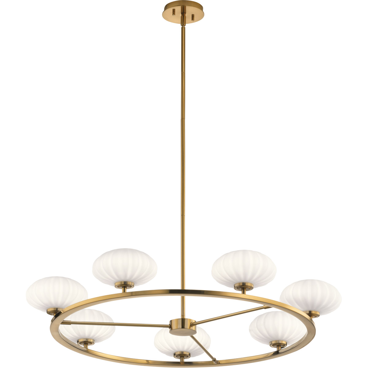Pim 7 Light 36 inch Fox Gold Chandelier 1 Tier Large Ceiling Light, 1 Tier Large
