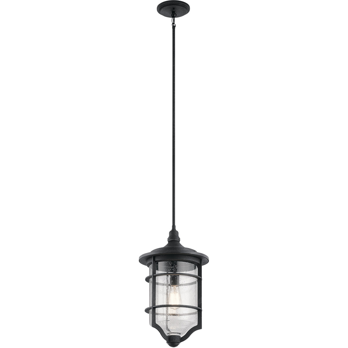 Royal Marine 1 Light 12 inch Distressed Black Outdoor Hanging Pendant