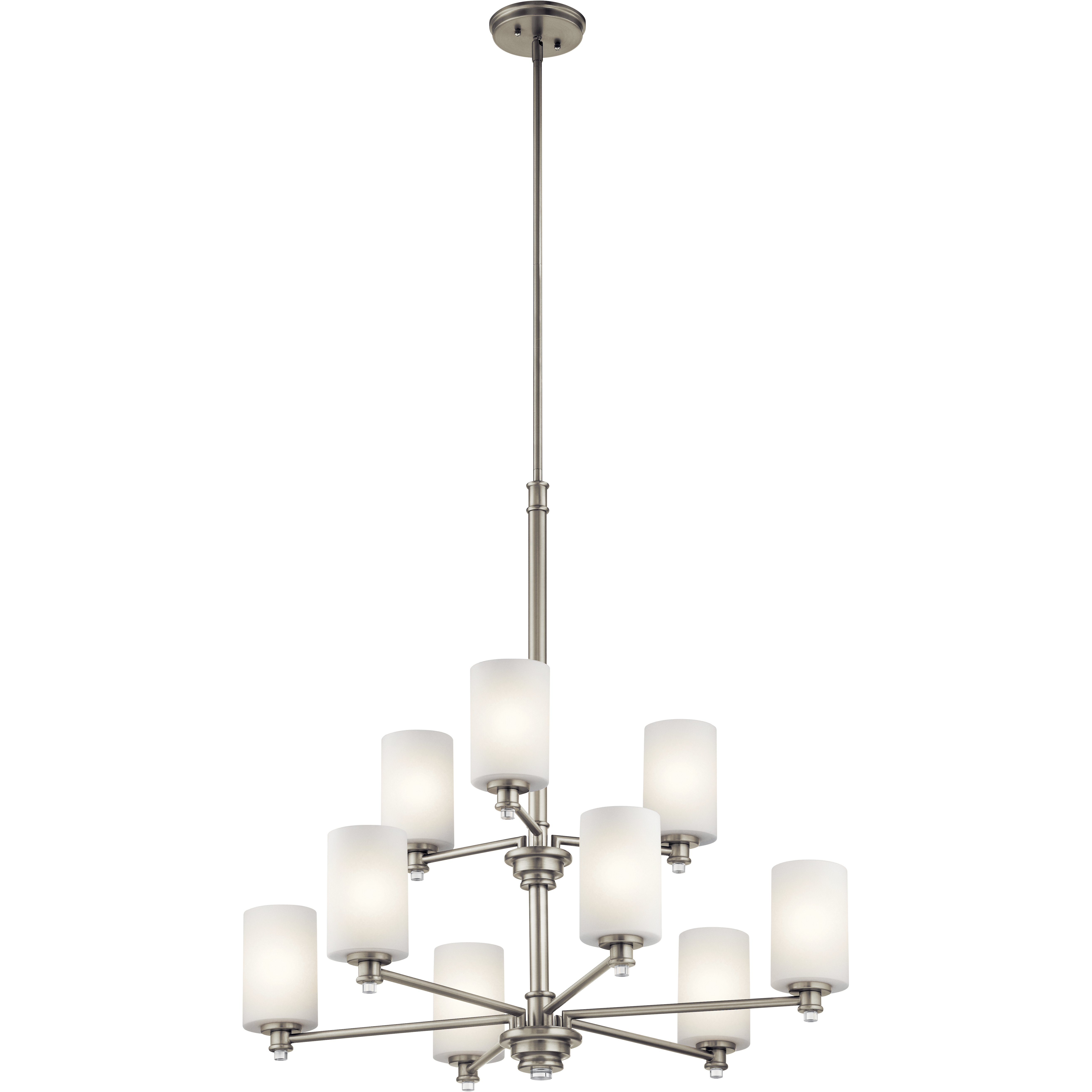 Joelson 9 Light 32 inch Brushed Nickel Chandelier 2 Tier Ceiling Light in Incandescent, 2 Tier