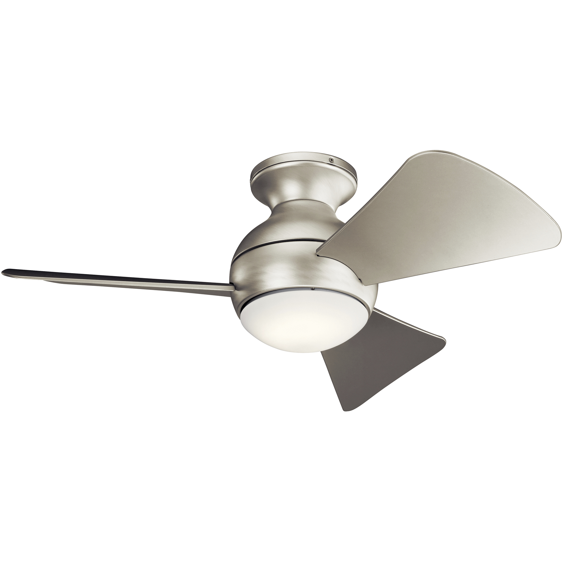 Sola 34 inch Brushed Nickel with Silver Blades Ceiling Fan
