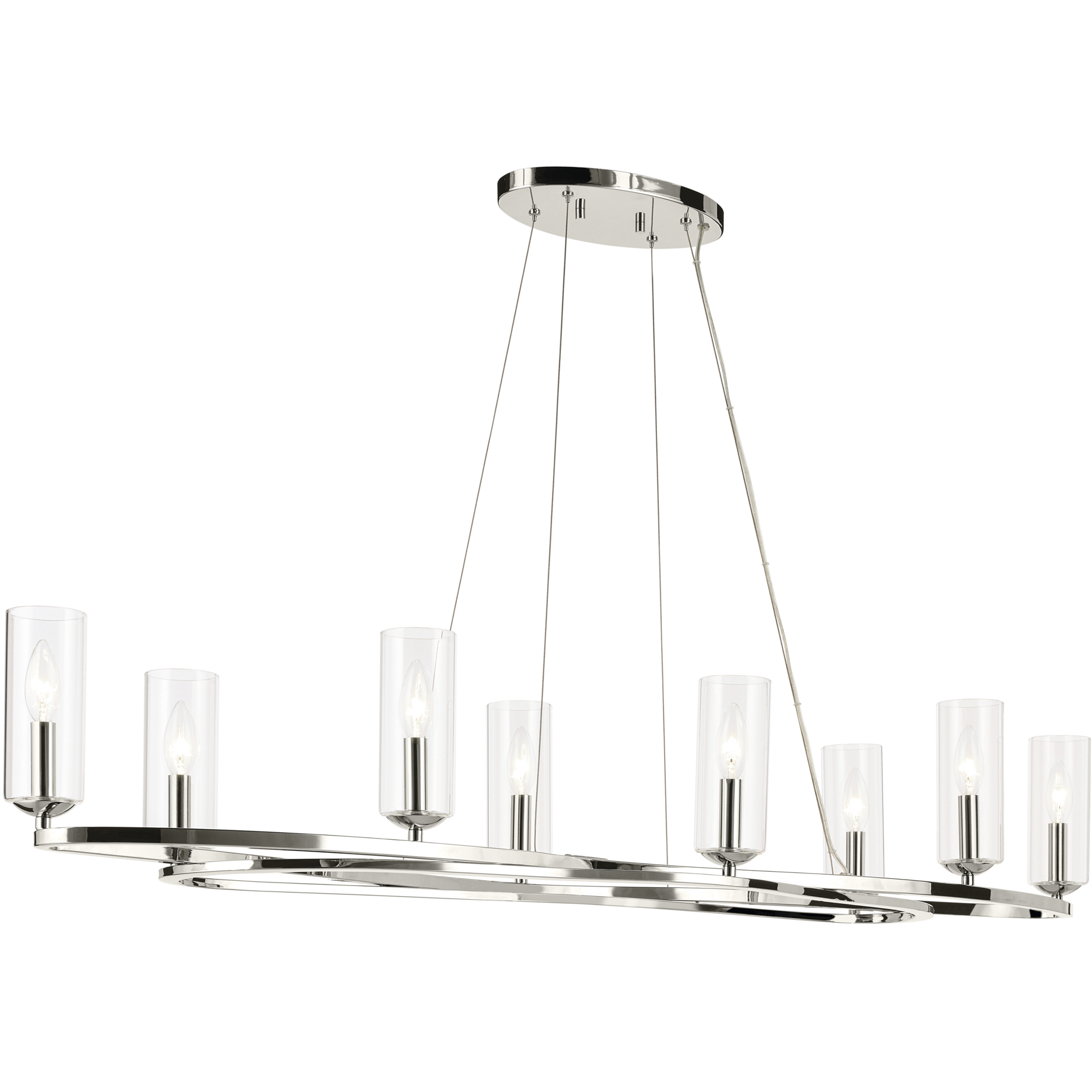 Harpin Linear Chandelier Ceiling Light in Polished Nickel