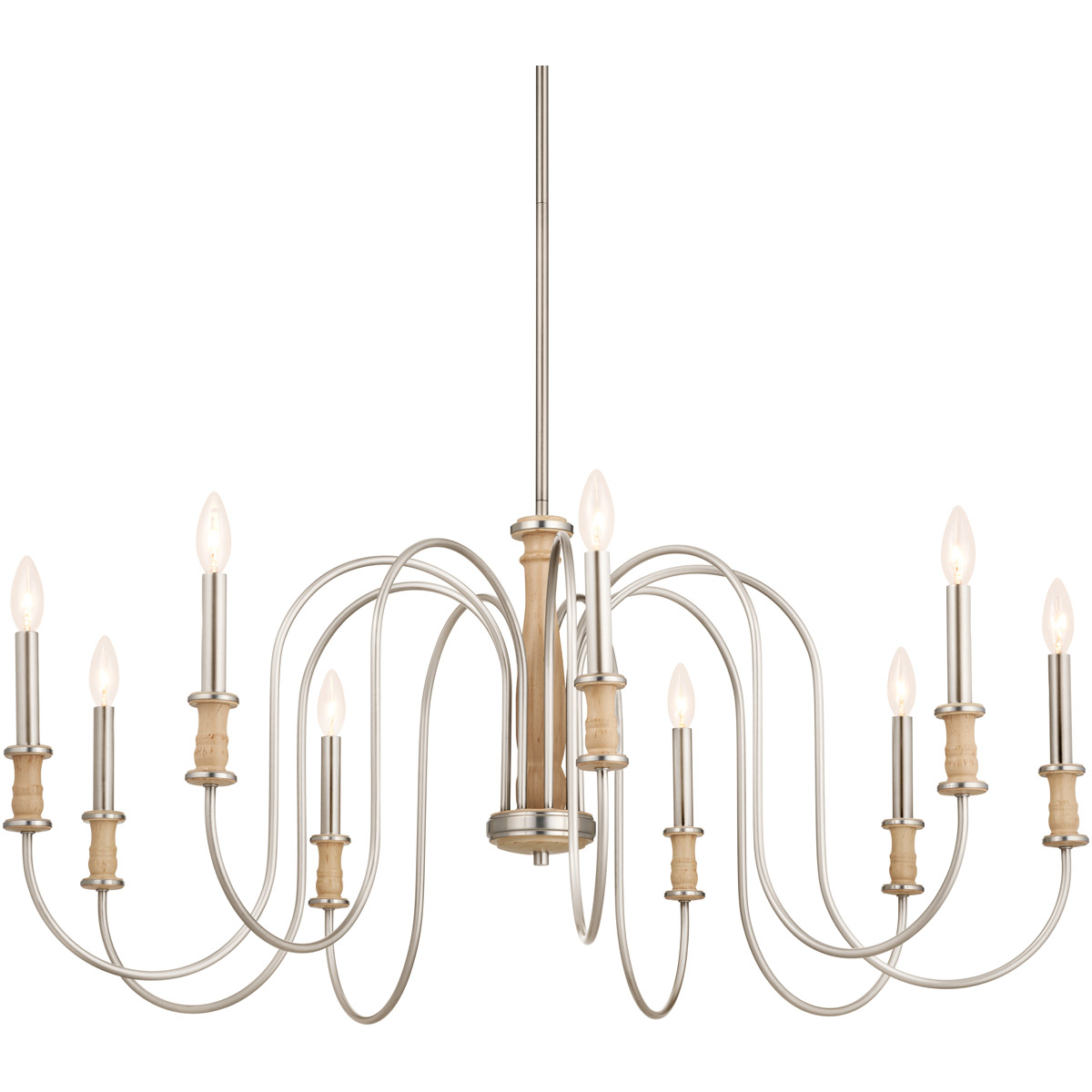 Homestead Karthe 9 Light 42 inch Brushed Nickel Chandelier Ceiling Light