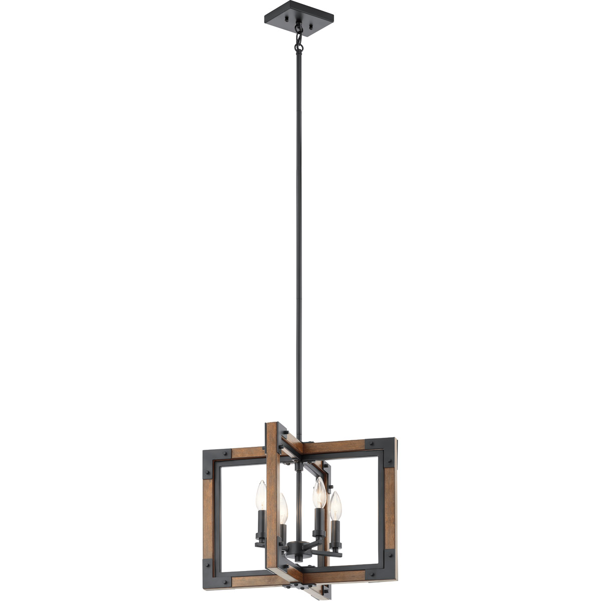 Marimount 4 Light 18 inch Auburn Stained Chandelier/Semi Flush Ceiling Light
