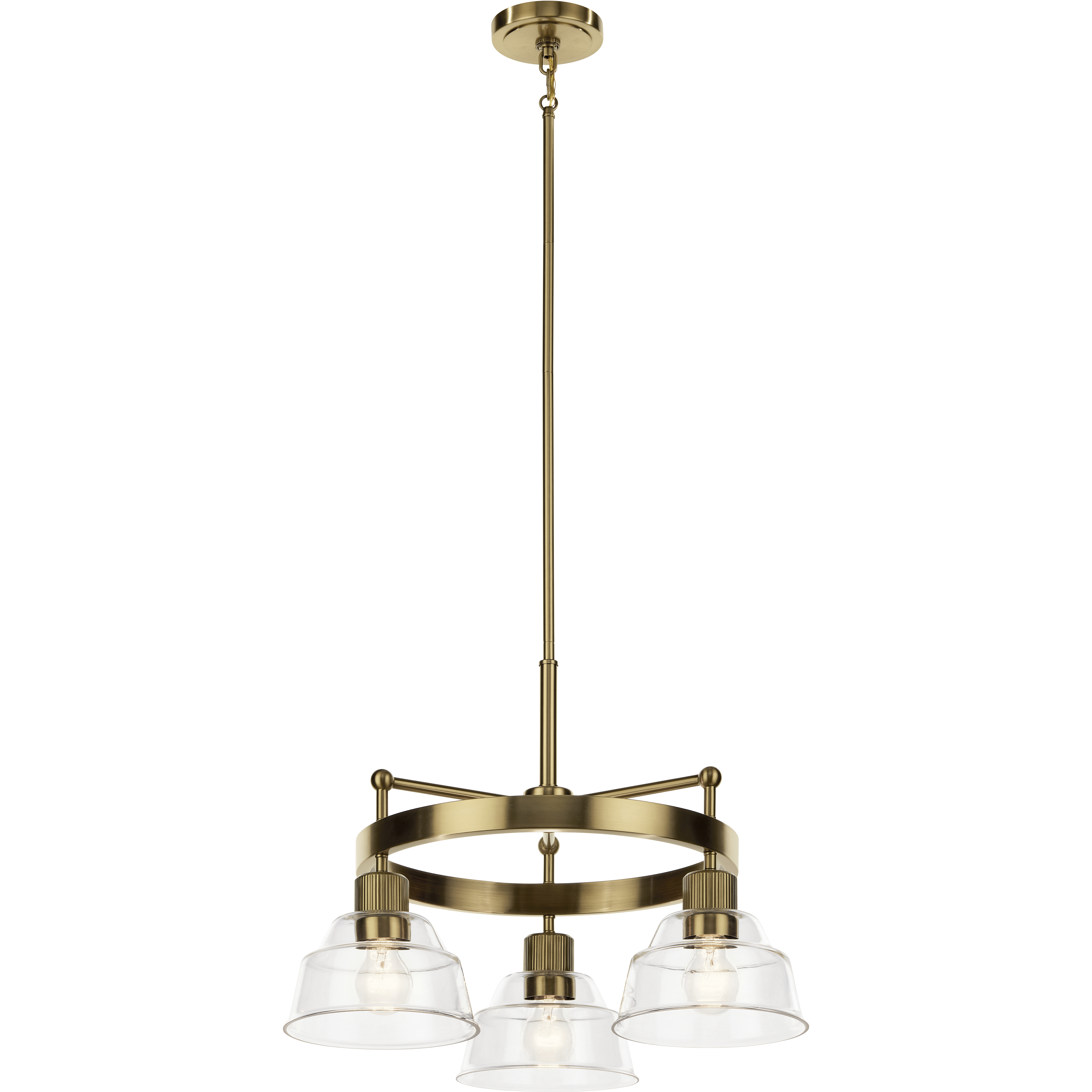Eastmont 3 Light 23.25 inch Brushed Brass Chandelier Ceiling Light, Small
